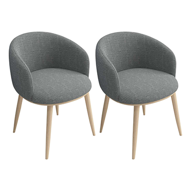 Home Scandinavian Arm Chair Parsons Back Metal Upholstered Dining Room Chair