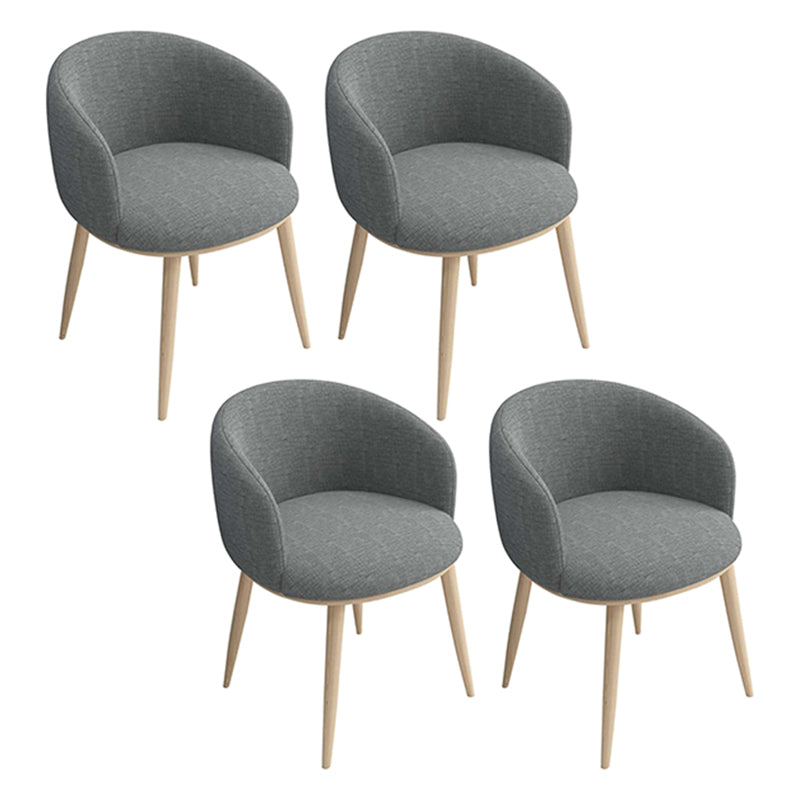 Home Scandinavian Arm Chair Parsons Back Metal Upholstered Dining Room Chair