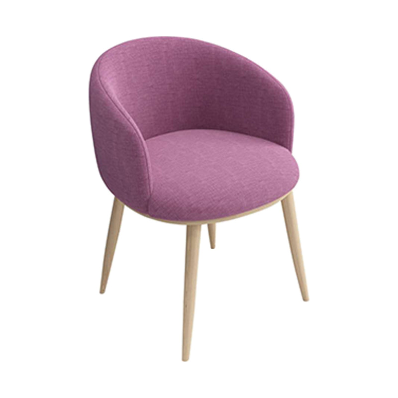 Home Scandinavian Arm Chair Parsons Back Metal Upholstered Dining Room Chair