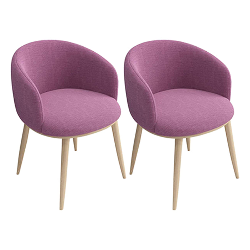 Home Scandinavian Arm Chair Parsons Back Metal Upholstered Dining Room Chair