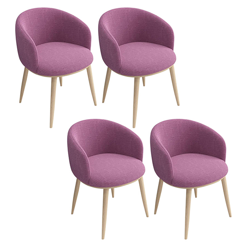 Home Scandinavian Arm Chair Parsons Back Metal Upholstered Dining Room Chair