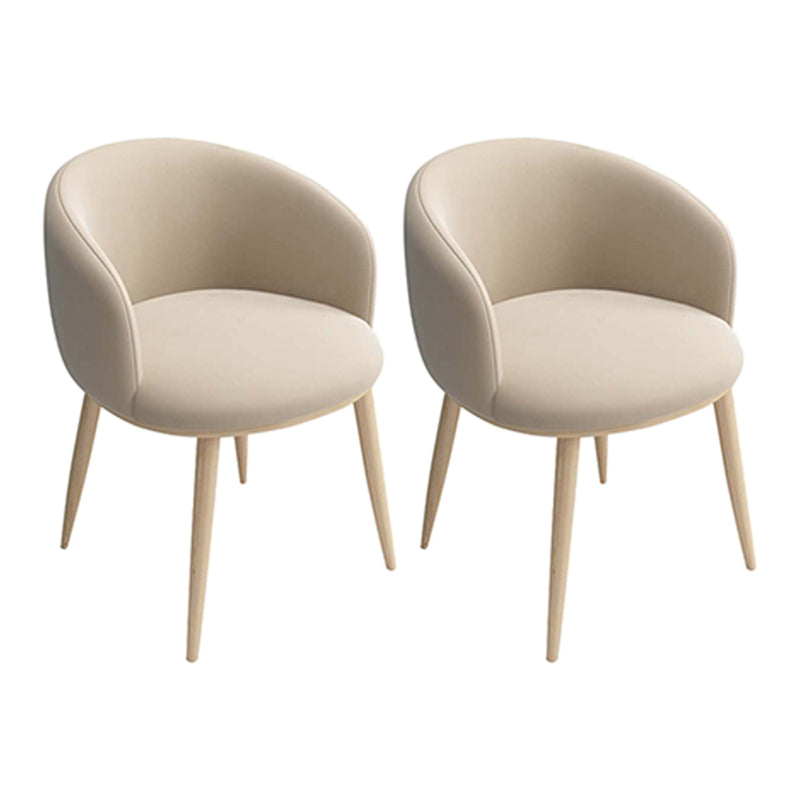 Home Scandinavian Arm Chair Parsons Back Metal Upholstered Dining Room Chair