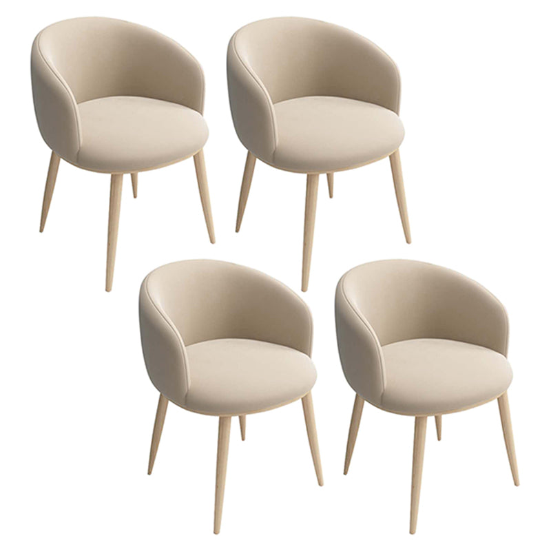 Home Scandinavian Arm Chair Parsons Back Metal Upholstered Dining Room Chair