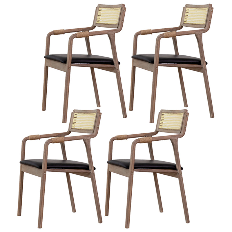 Traditional Style Rubberwood Chairs Kitchen Open Back Dining Side Chair