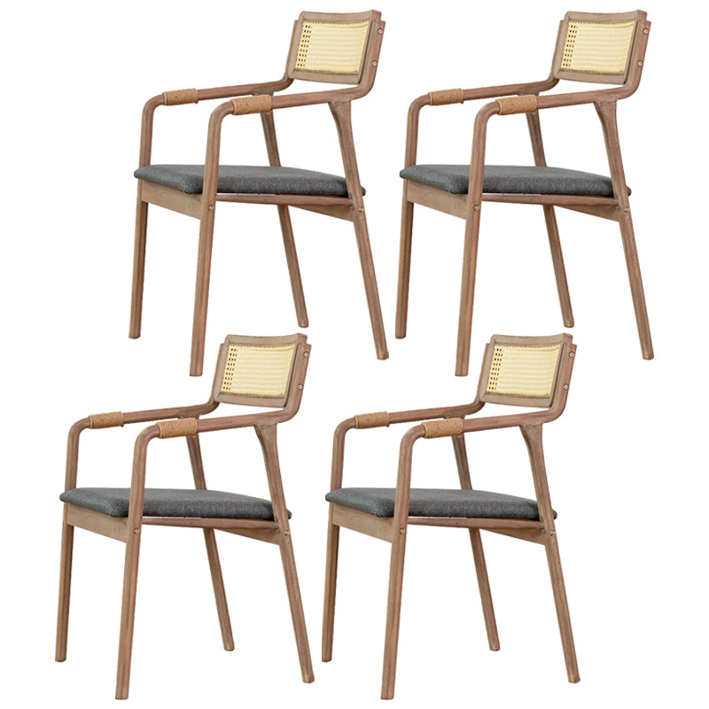 Traditional Style Rubberwood Chairs Kitchen Open Back Dining Side Chair