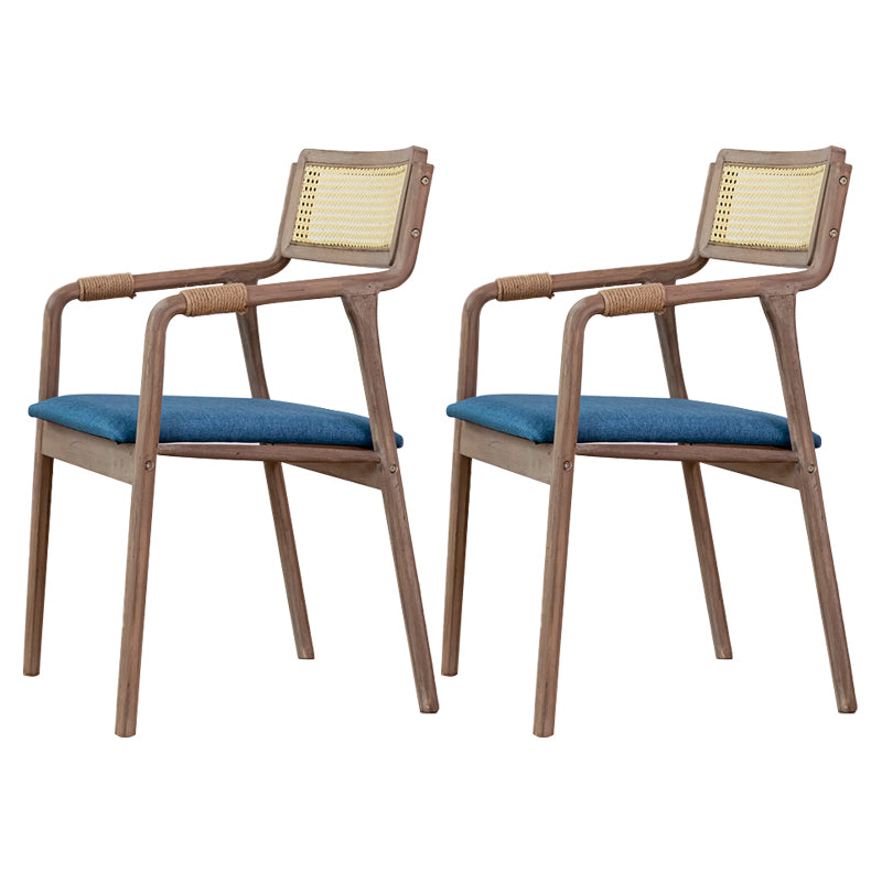 Traditional Style Rubberwood Chairs Kitchen Open Back Dining Side Chair