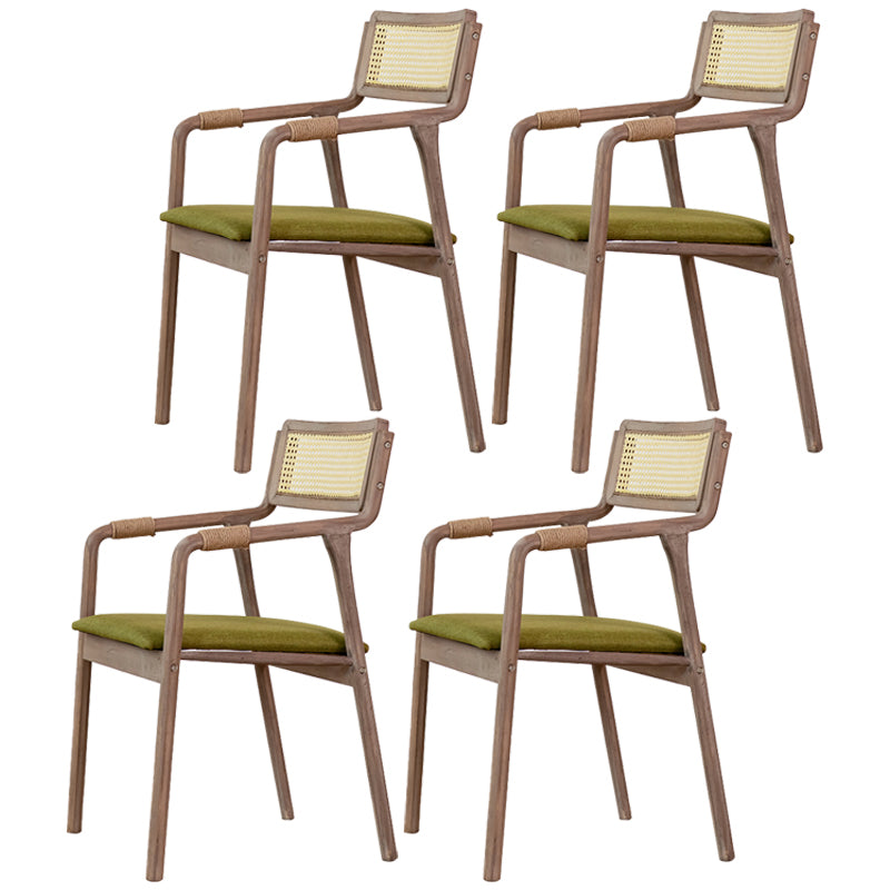 Traditional Style Rubberwood Chairs Kitchen Open Back Dining Side Chair