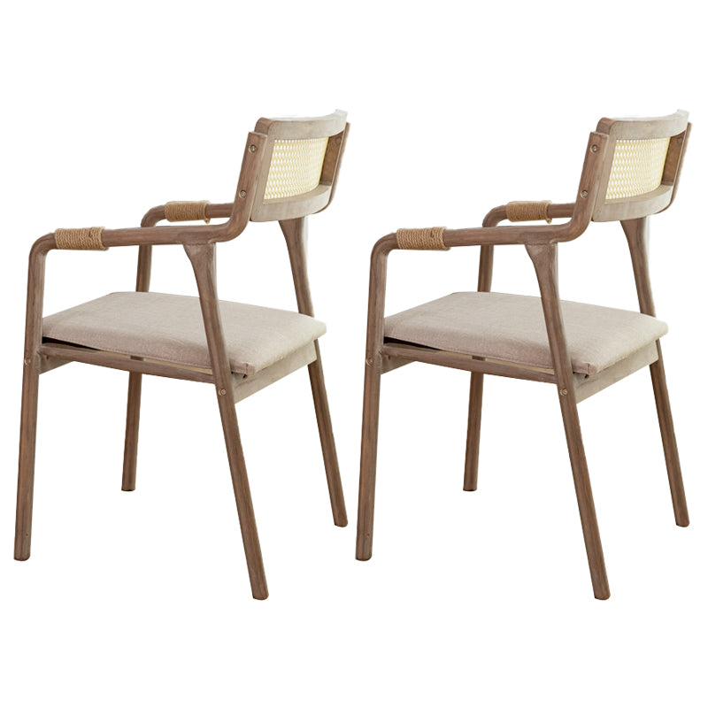 Traditional Style Rubberwood Chairs Kitchen Open Back Dining Side Chair