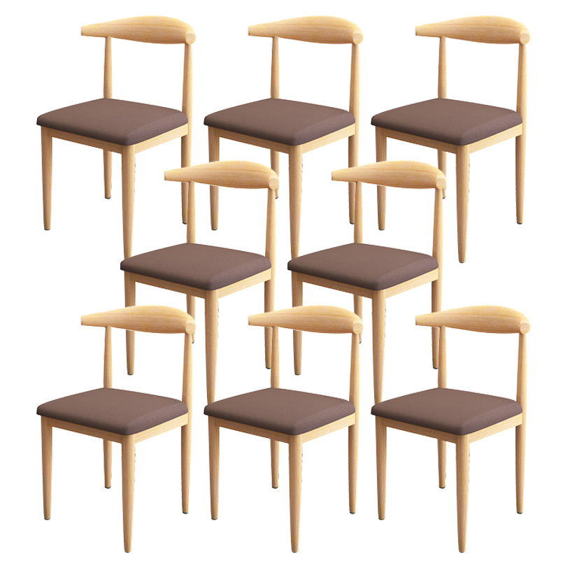 Scandinavian Style Metal Dining Chairs Dining Room Open Back Armless Dining Side Chair