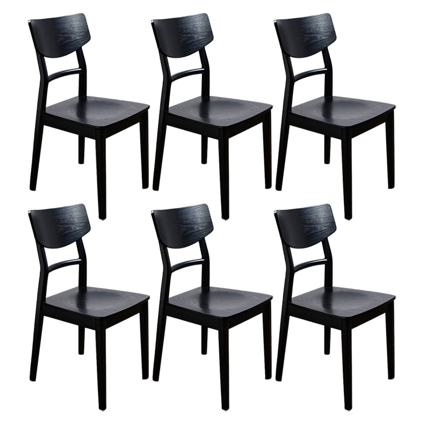 Industrial Ash Open Side Chair Matte Finish Upholstered Dining Chair with Black Legs