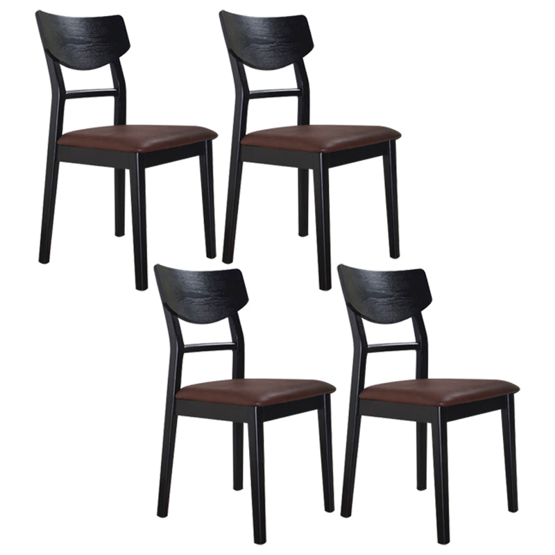 Industrial Ash Open Side Chair Matte Finish Upholstered Dining Chair with Black Legs