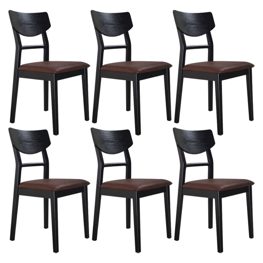Industrial Ash Open Side Chair Matte Finish Upholstered Dining Chair with Black Legs