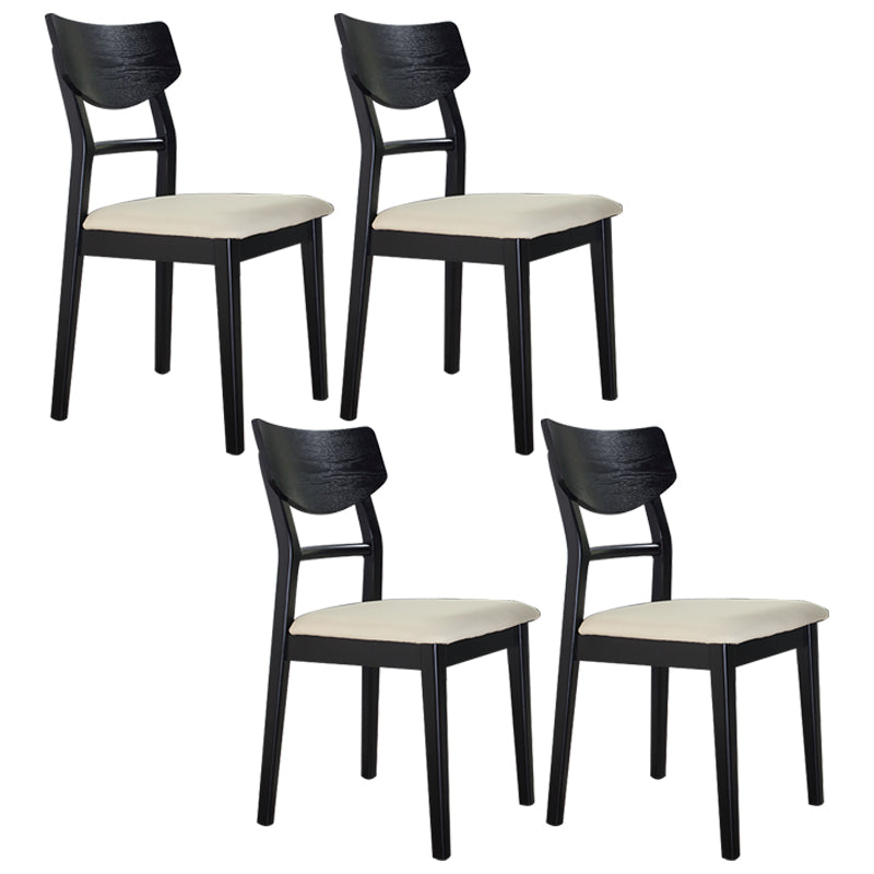 Industrial Ash Open Side Chair Matte Finish Upholstered Dining Chair with Black Legs