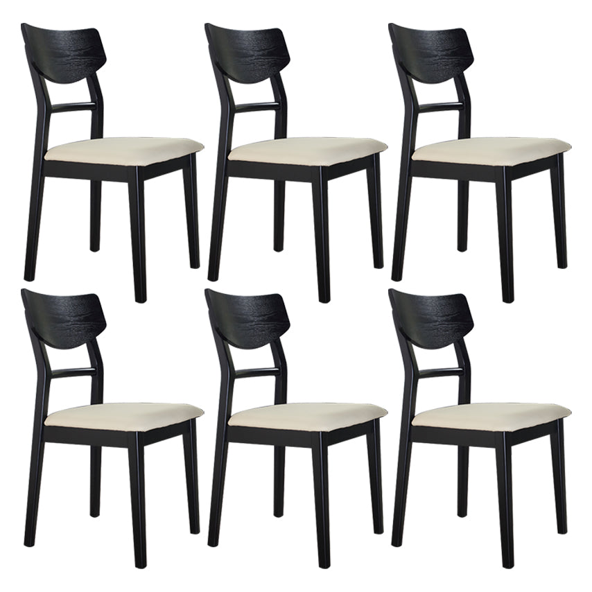 Industrial Ash Open Side Chair Matte Finish Upholstered Dining Chair with Black Legs
