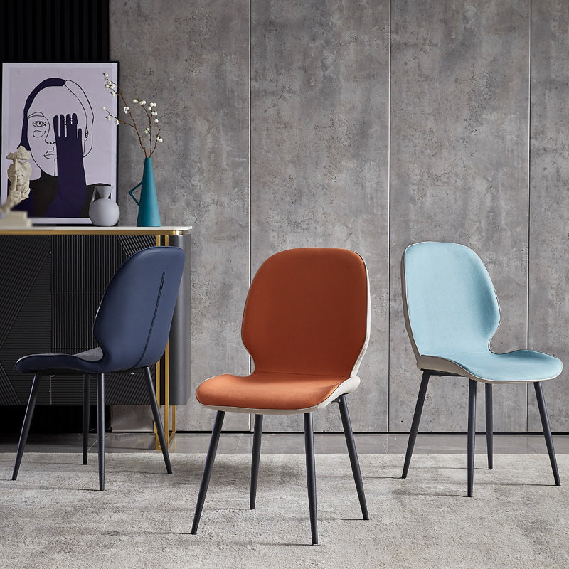 Contemporary Metal Dining Room Chairs Wingback Side Armless Chair for Home Use