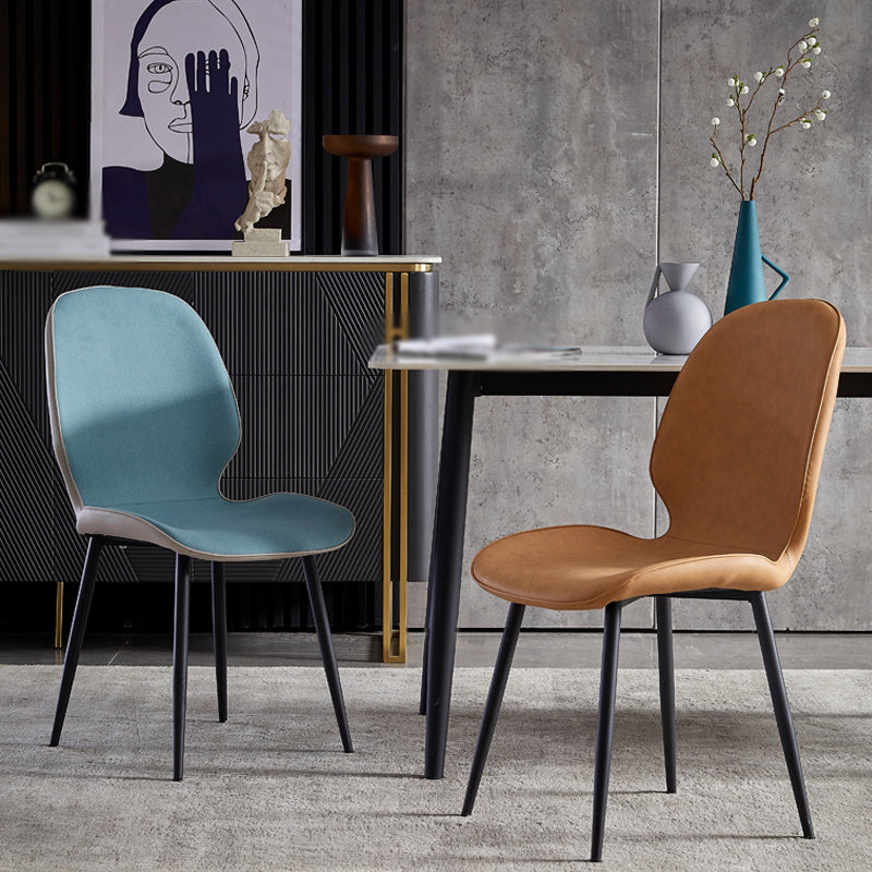 Contemporary Metal Dining Room Chairs Wingback Side Armless Chair for Home Use