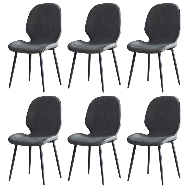 Contemporary Metal Dining Room Chairs Wingback Side Armless Chair for Home Use