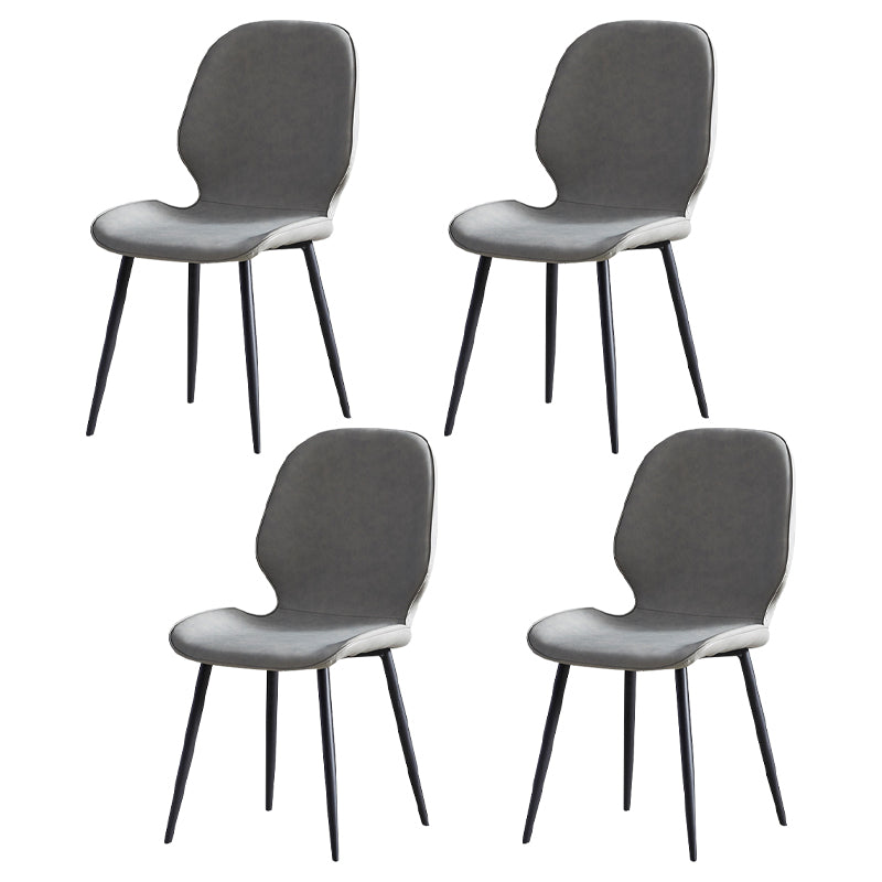 Contemporary Metal Dining Room Chairs Wingback Side Armless Chair for Home Use
