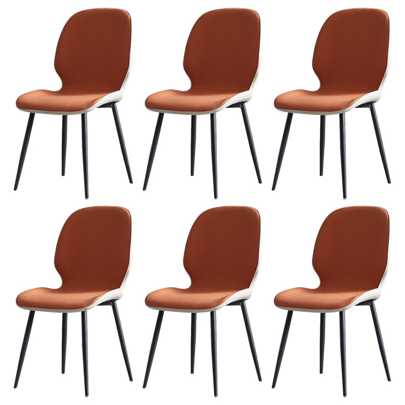 Contemporary Metal Dining Room Chairs Wingback Side Armless Chair for Home Use