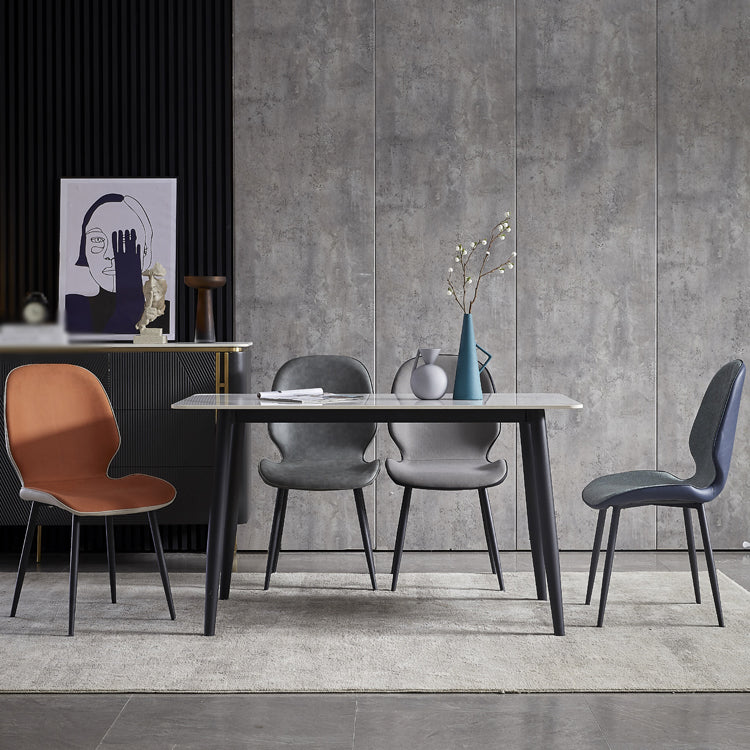 Contemporary Metal Dining Room Chairs Wingback Side Armless Chair for Home Use