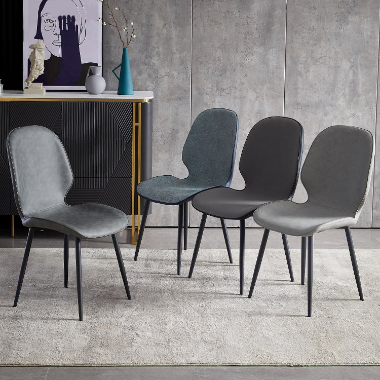 Contemporary Metal Dining Room Chairs Wingback Side Armless Chair for Home Use