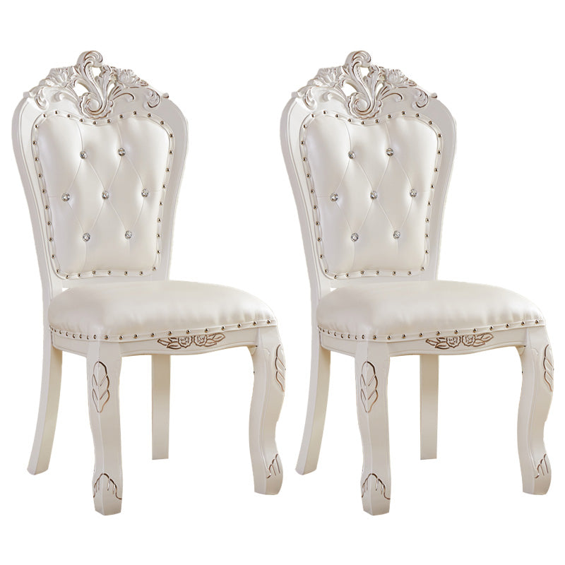 Upholstered European Style Restaurant Side Chair Open White Dining Chair