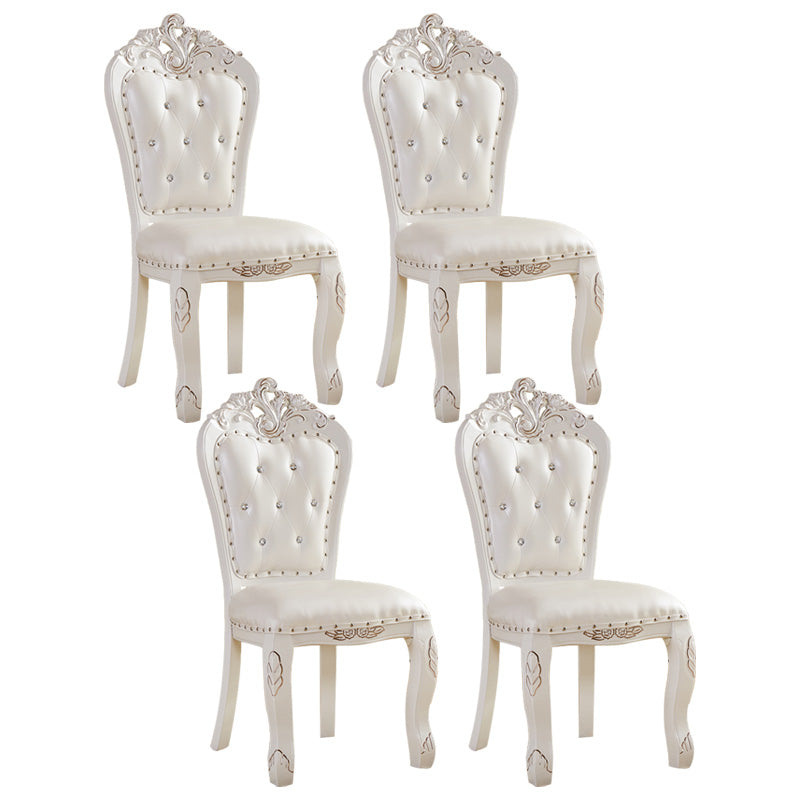 Upholstered European Style Restaurant Side Chair Open White Dining Chair