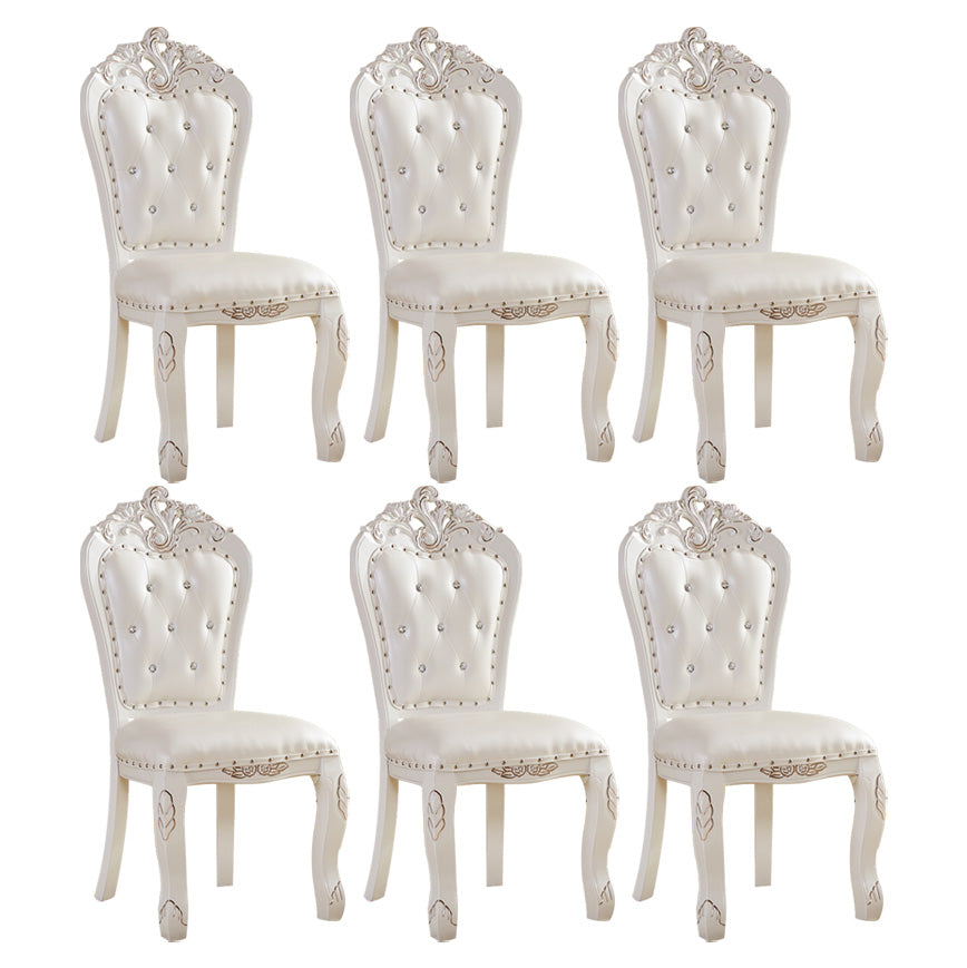 Upholstered European Style Restaurant Side Chair Open White Dining Chair