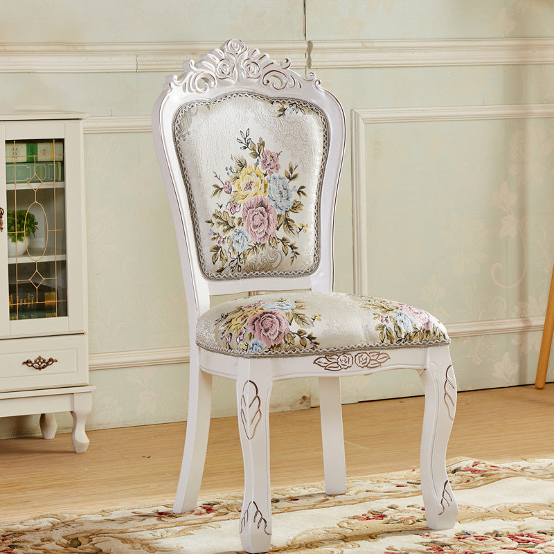 Upholstered European Style Restaurant Side Chair Open White Dining Chair