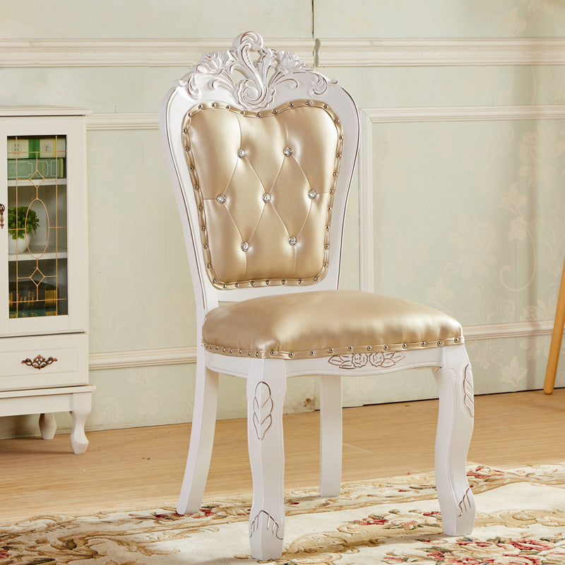 Upholstered European Style Restaurant Side Chair Open White Dining Chair