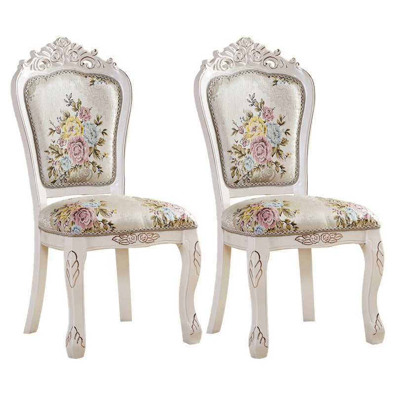 Upholstered European Style Restaurant Side Chair Open White Dining Chair