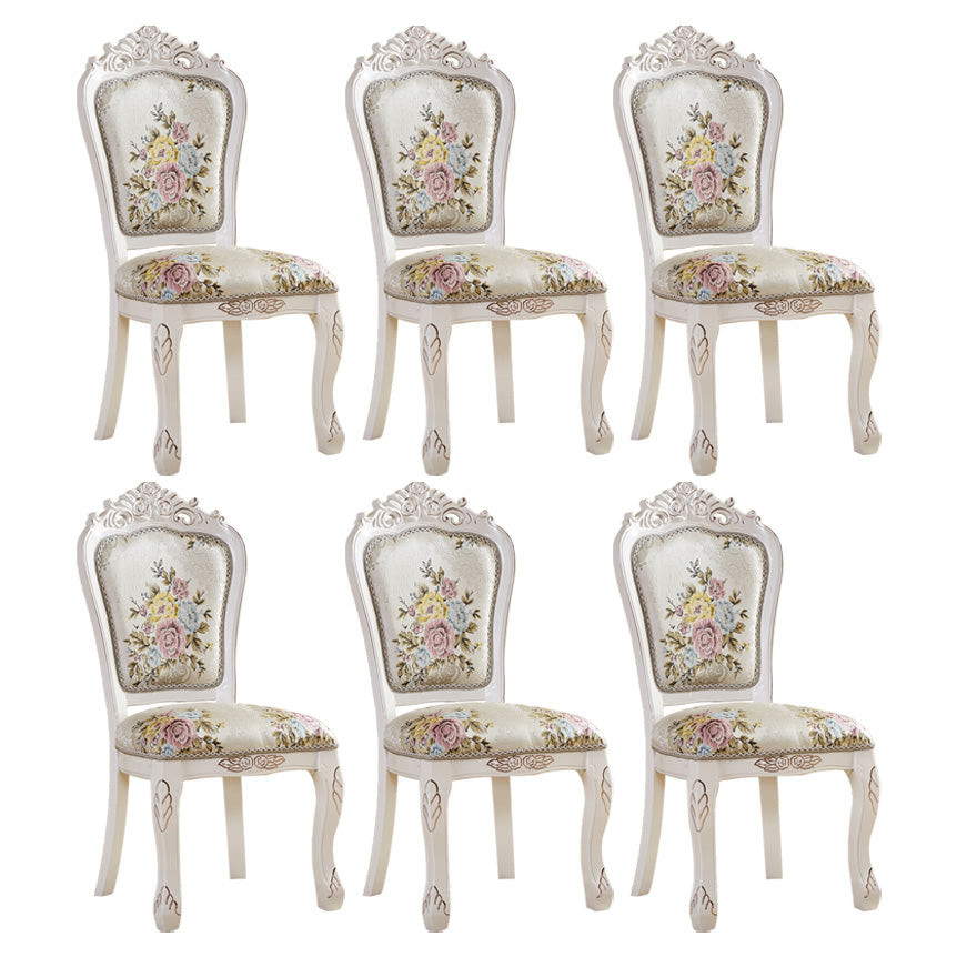 Upholstered European Style Restaurant Side Chair Open White Dining Chair