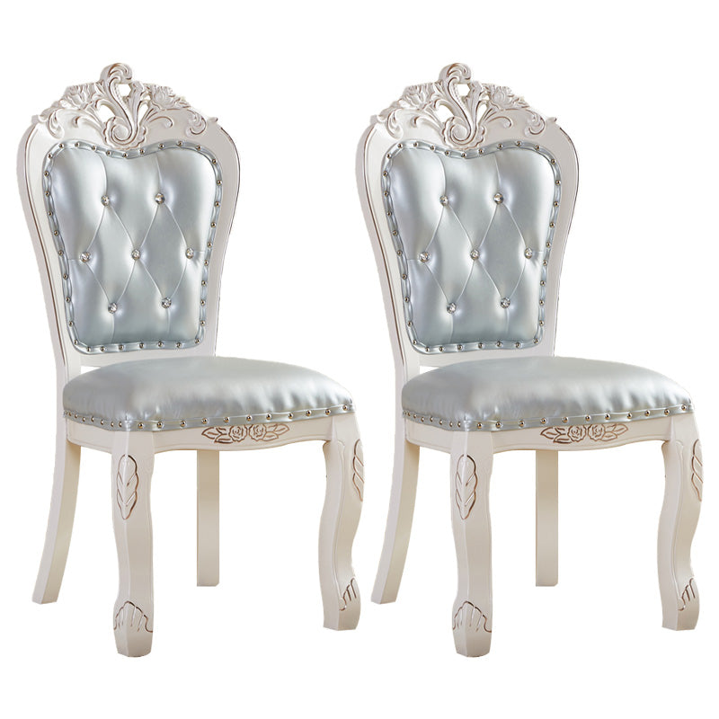 Upholstered European Style Restaurant Side Chair Open White Dining Chair
