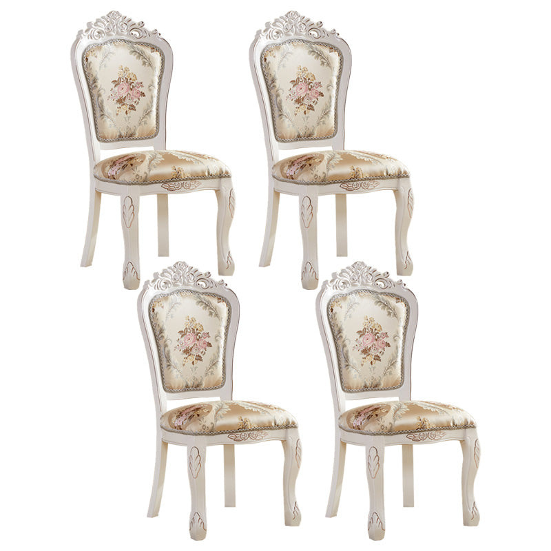 Upholstered European Style Restaurant Side Chair Open White Dining Chair