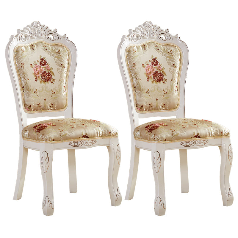 Upholstered European Style Restaurant Side Chair Open White Dining Chair