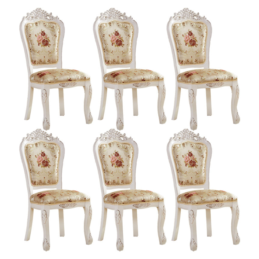 Upholstered European Style Restaurant Side Chair Open White Dining Chair