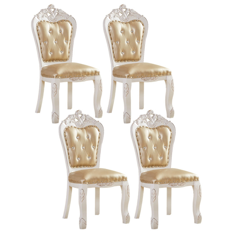 Upholstered European Style Restaurant Side Chair Open White Dining Chair