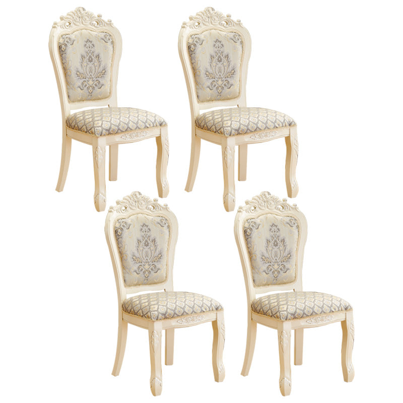 Upholstered European Style Restaurant Side Chair Open White Dining Chair