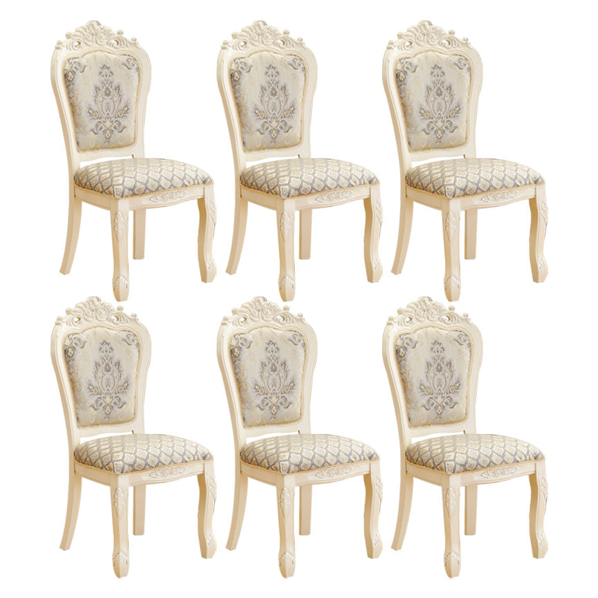 Upholstered European Style Restaurant Side Chair Open White Dining Chair