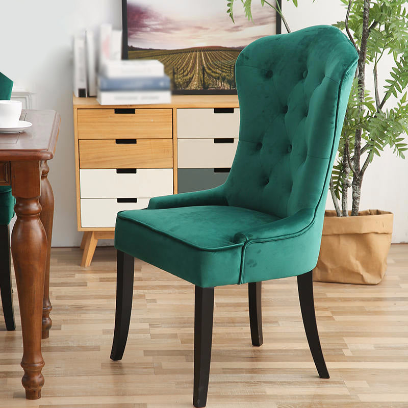 Nordic Style Solid Wood Dining Room Chair Upholstered Armless Chair for Home Use