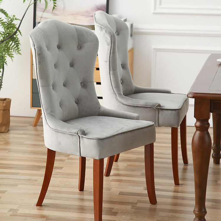 Nordic Style Solid Wood Dining Room Chair Upholstered Armless Chair for Home Use