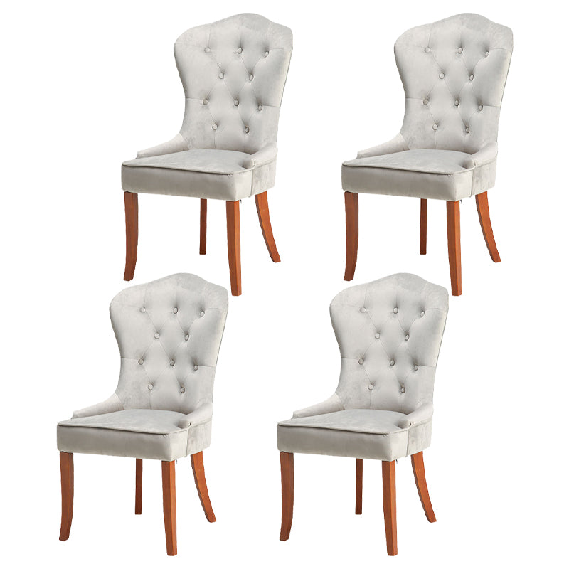 Nordic Style Solid Wood Dining Room Chair Upholstered Armless Chair for Home Use