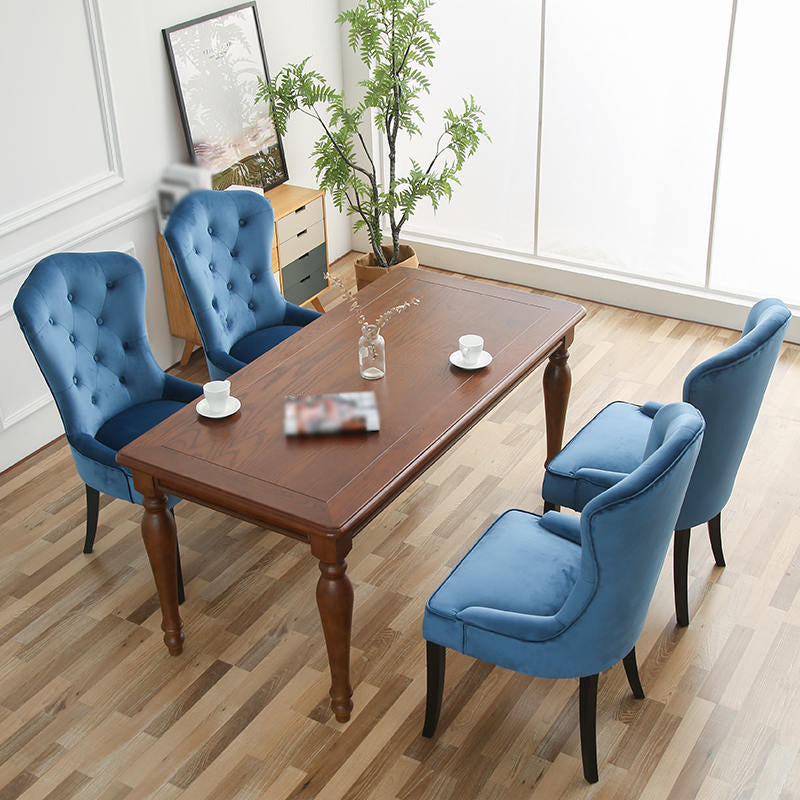 Nordic Style Solid Wood Dining Room Chair Upholstered Armless Chair for Home Use