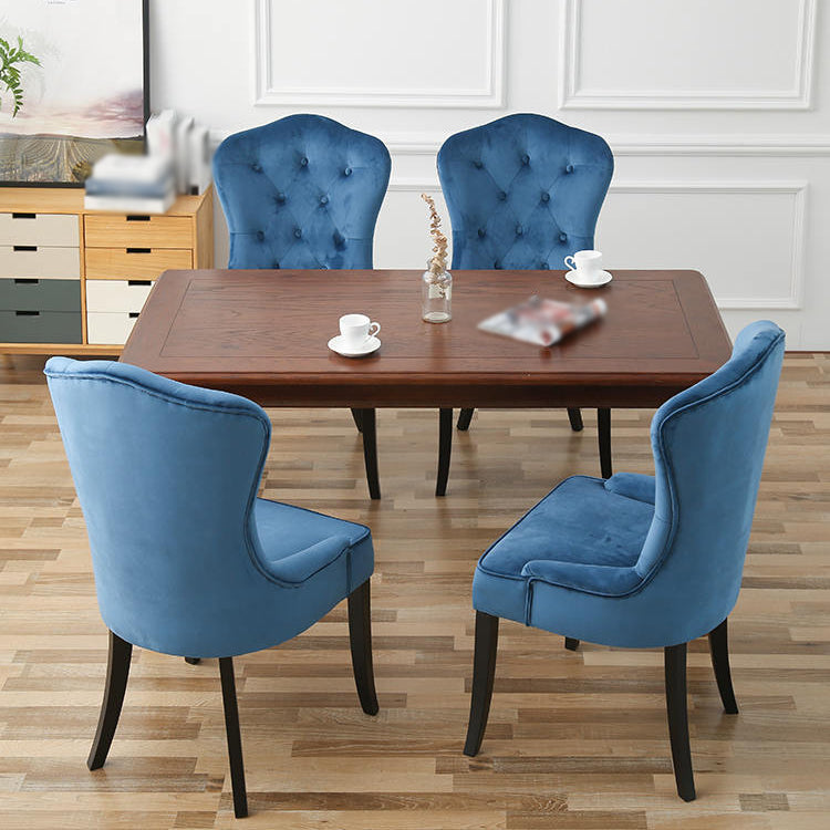 Nordic Style Solid Wood Dining Room Chair Upholstered Armless Chair for Home Use