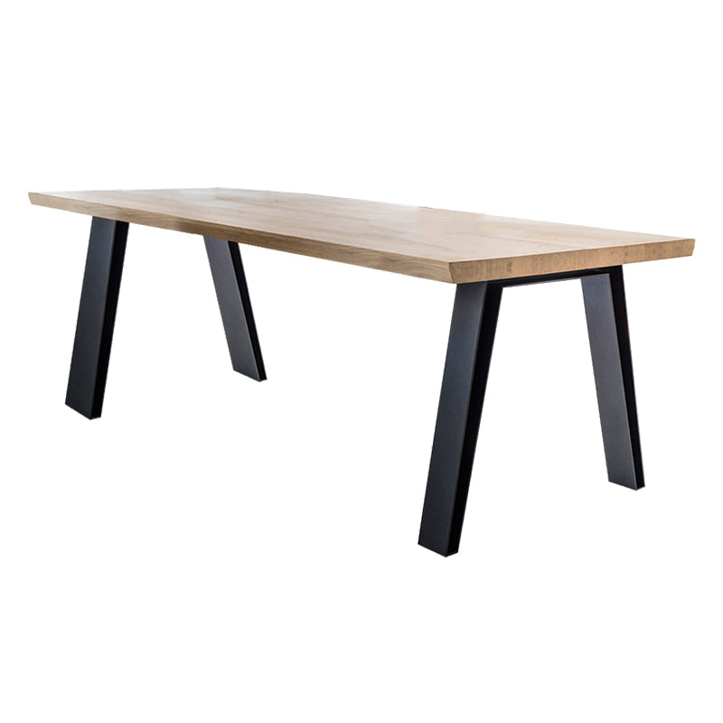 Solid Wood Brown Tone Dining Table Industrial Style 4 Legs Table for Dining Room