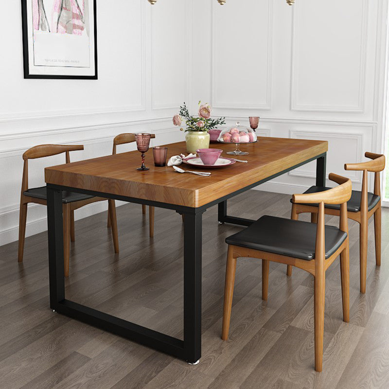 Rectangle Dinette Table Industrial Solid Wood Dinner Room Kitchen Table for Indoor