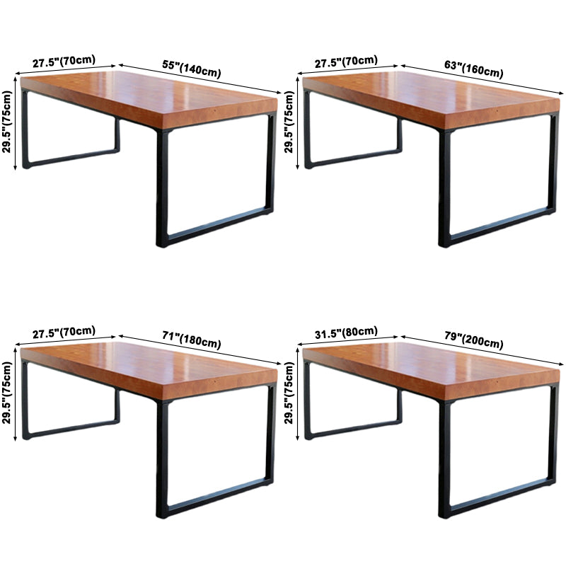 Rectangle Dinette Table Industrial Solid Wood Dinner Room Kitchen Table for Indoor