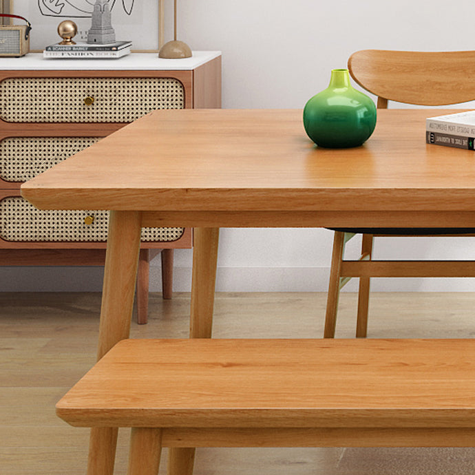 Mesa de cocina de madera sólida de pino mesa de comedor rectangular moderna con 4 patas para restaurante