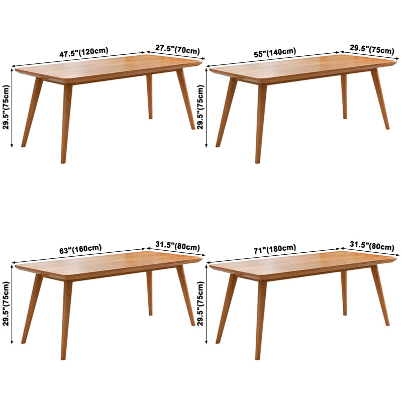 Mesa de cocina de madera sólida de pino mesa de comedor rectangular moderna con 4 patas para restaurante