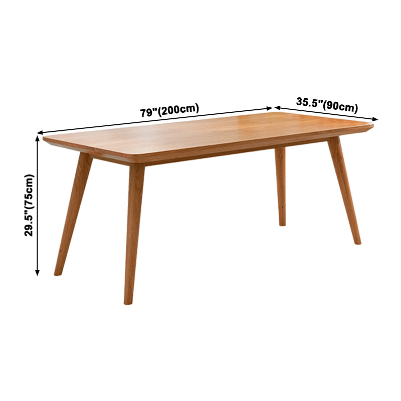 Mesa de cocina de madera sólida de pino mesa de comedor rectangular moderna con 4 patas para restaurante
